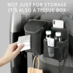 2 PCS Car Seat Back Hanging Bag Sheepskin Leather Storage Bag With Hook - Image 5