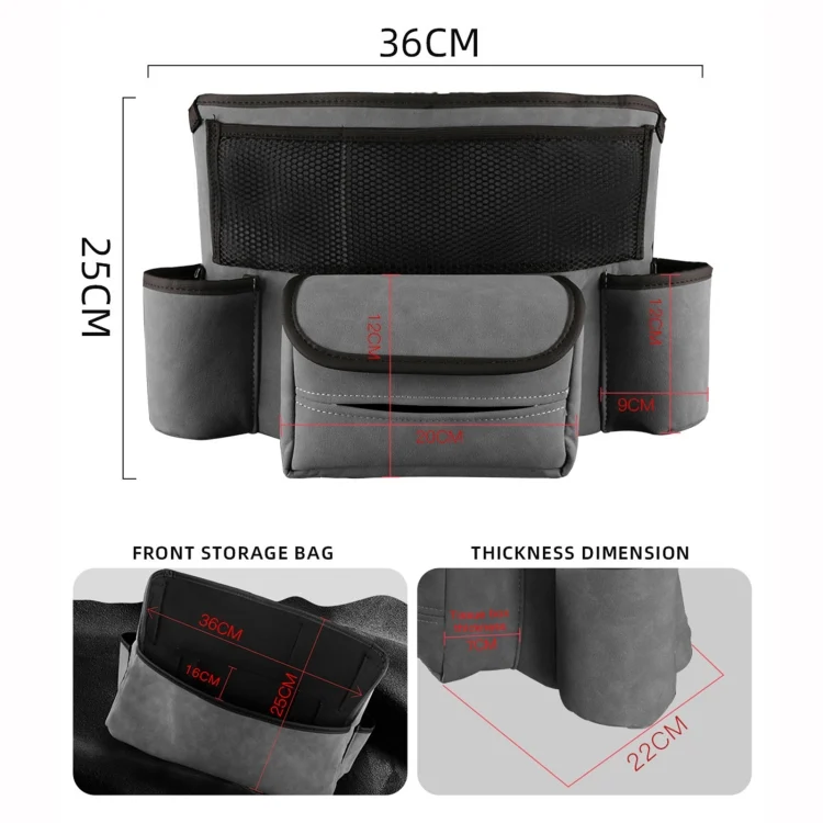 EDA003633201A_1.webp 2 PCS Car Center Console Hanging Bag Sheepskin Leather Storage Bag - Image 2