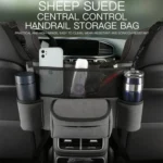2 PCS Car Center Console Hanging Bag Sheepskin Leather Storage Bag - Image 5