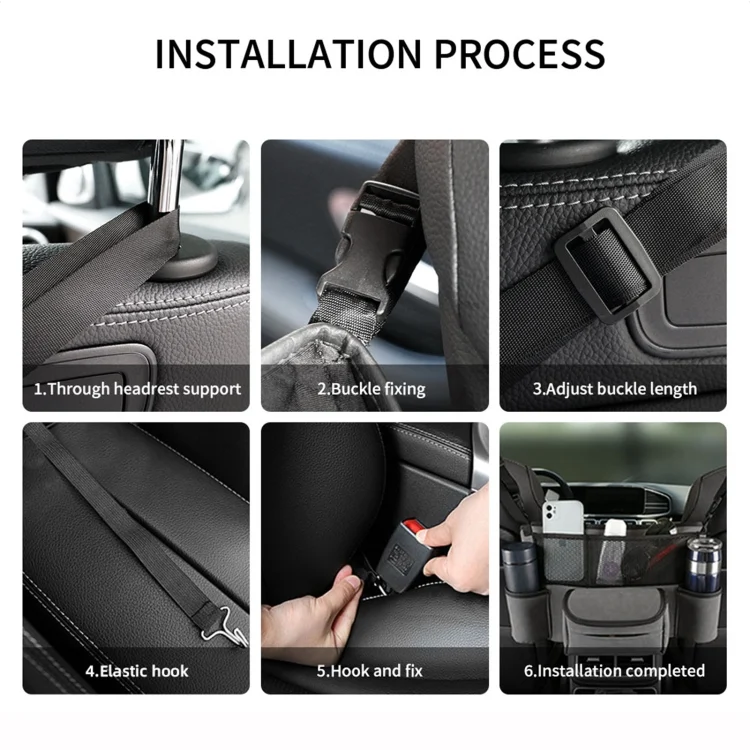 EDA003633201A_5.webp 2 PCS Car Center Console Hanging Bag Sheepskin Leather Storage Bag - Image 6