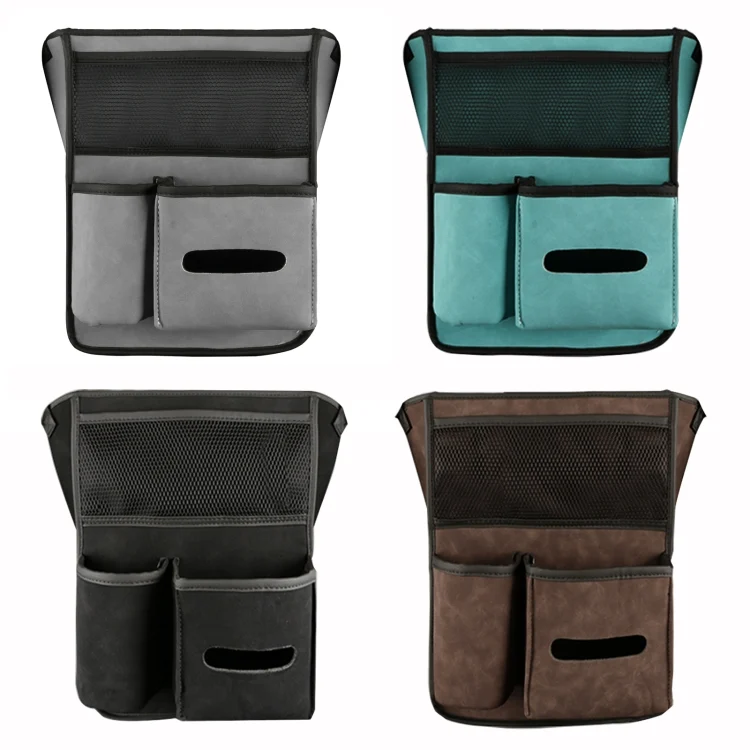 EDA003633301_B1.webp 2 PCS Car Center Console Hanging Bag Sheepskin Leather Storage Bag - Image 2