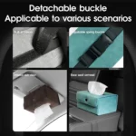 2 PCS Car Hanging Type Tissue Box Sheepskin Leather Facial Tissue Case - Image 6