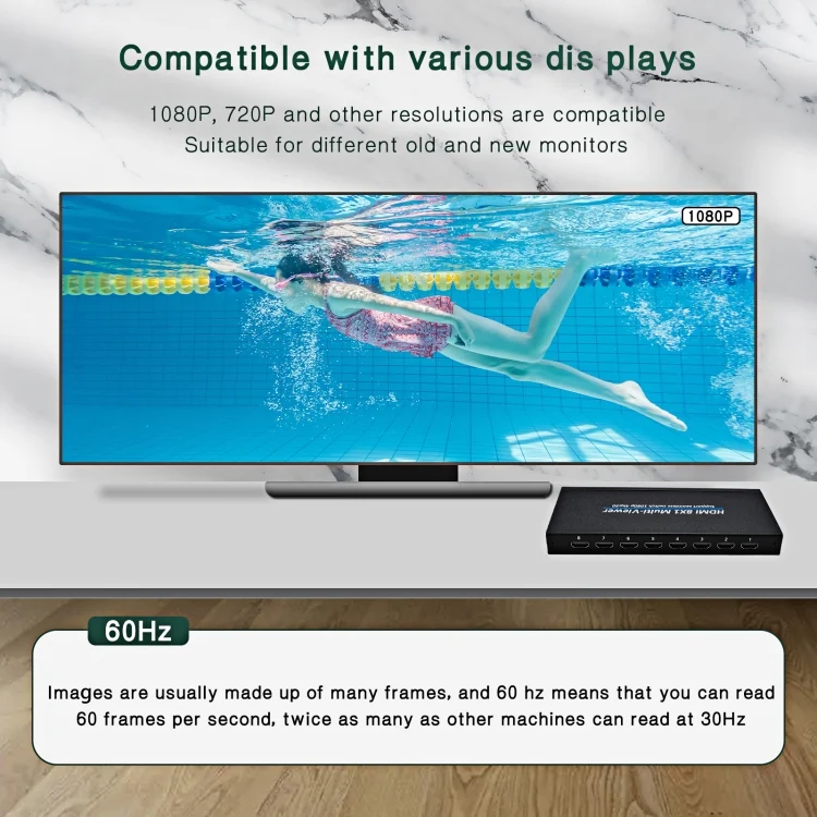 EDA0036350_5.webp NK-818 HDMI 8x1 Multi-Viewer Supports Seamless Switch 1080P, US Plug - Image 6