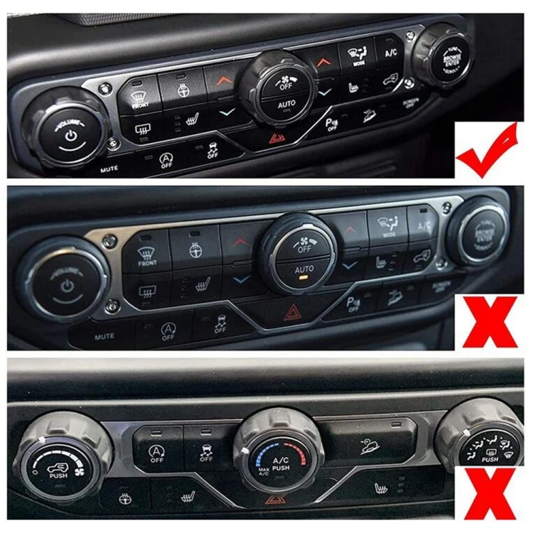 EDA003748601_B3.webp For Jeep Wrangler 2018-2021 4 in 1 Car Air Conditioner Switch Headlight Button Knob Cover Trim - Image 4