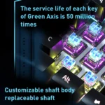 FOREV FVQ302 Mixed Color Wired Mechanical Gaming Illuminated Keyboard - Image 5