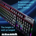 FOREV FVQ302 Mixed Color Wired Mechanical Gaming Illuminated Keyboard - Image 7