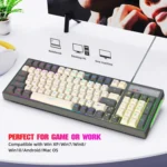 HXSJ V600 96-key RGB Backlit Dual-color Injection-molded Wired Gaming Keyboard - Image 5