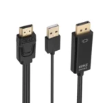 HDMI to USB+DisplayPort Adapter Cable with Power Supply, Length: 1.8m - Image 2