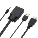 VGA to HDMI Adapter Cable with Audio Band Power Supply, Length: 1.8m - Image 3