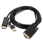 VGA to DisplayPort Adapter Cable with Audio Band Power Supply, Length: 1.8m - Image 2
