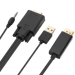 VGA to DisplayPort Adapter Cable with Audio Band Power Supply, Length: 1.8m - Image 3
