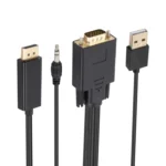 VGA to DisplayPort Adapter Cable with Audio Band Power Supply, Length: 1.8m - Image 4