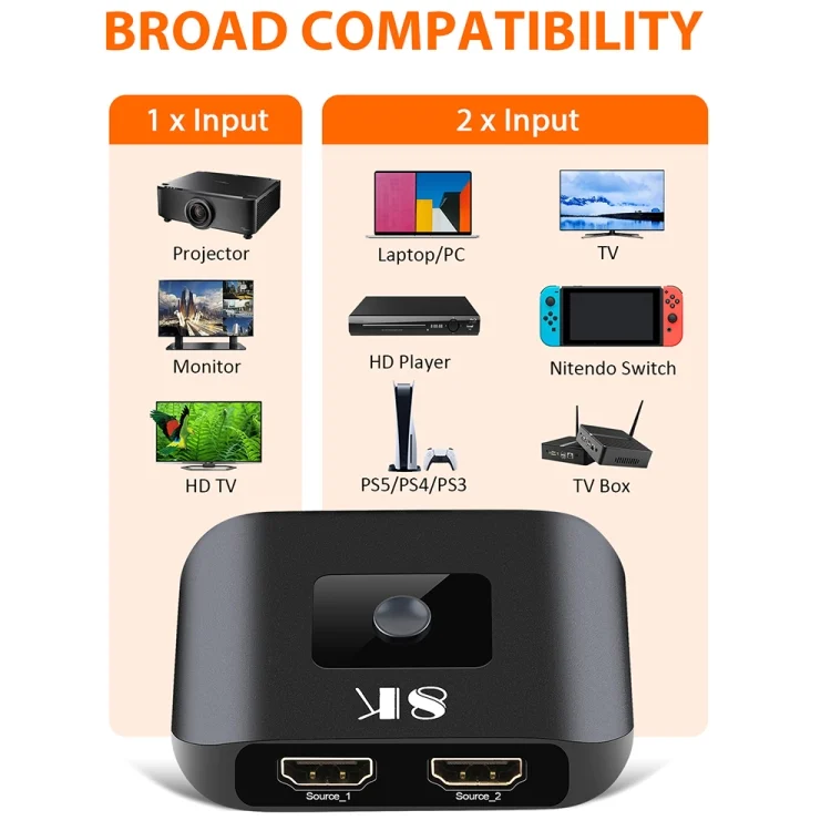 EDA0039008_4.webp NK-H82 8K UHD HDMI 2X1 One-way Switch with Remote Control - Image 5