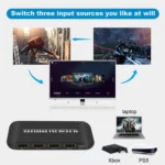 NK-H31 8K 3 in 1 Out HDMI Switcher for Xbox PS4 PS5 Roku UHD TV Monitor Projector - Image 3