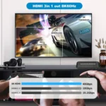 NK-H31 8K 3 in 1 Out HDMI Switcher for Xbox PS4 PS5 Roku UHD TV Monitor Projector - Image 4