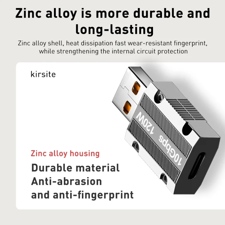 EDA004258701A_4.webp 120W Type-C Female to USB 3.0 Male Zinc Alloy Straight Adapter - Image 5