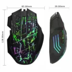 HXSJ A874 7-keys Flowing Water Crack Colorful Luminous Wired Gaming Mouse - Image 4