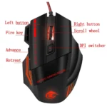 HXSJ A907 7 Keys Colorful Luminous 7D Wired Gaming Mouse - Image 6
