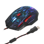 HXSJ H300 7 Keys Flowing Water Crack Colorful Luminous Wired Gaming Mouse - Image 3