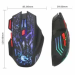 HXSJ H300 7 Keys Flowing Water Crack Colorful Luminous Wired Gaming Mouse - Image 5