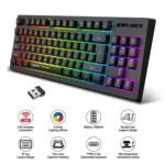 HXSJ L100 87 Keys RGB Backlit Film 2.4G Wireless Keyboard - Image 3