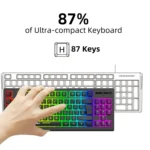 HXSJ L100 87 Keys RGB Backlit Film 2.4G Wireless Keyboard - Image 4