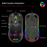 HXSJ X600 6 Keys RGB Luminous Macro Programming Wired Gaming Mouse - Image 5