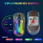 X400 7 Keys Transparent RGB Wired Gaming Mouse - Image 11