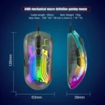 X400 7 Keys Transparent RGB Wired Gaming Mouse - Image 4
