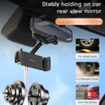 Yesido C196 Car Rearview Mirror Using Phone Holder - Image 3