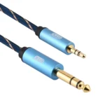 EMK 3.5mm Jack Male to 6.35mm Jack Male Gold Plated Connector Nylon Braid AUX Cable for Computer / X-BOX / PS3 / CD / DVD - Image 2