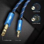 EMK 3.5mm Jack Male to 6.35mm Jack Male Gold Plated Connector Nylon Braid AUX Cable for Computer / X-BOX / PS3 / CD / DVD - Image 6