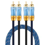 EMK 2 x RCA Male to 2 x RCA Male Gold Plated Connector Nylon Braid Coaxial Audio Cable for TV / Amplifier / Home Theater / DVD