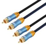 EMK 2 x RCA Male to 2 x RCA Male Gold Plated Connector Nylon Braid Coaxial Audio Cable for TV / Amplifier / Home Theater / DVD - Image 2