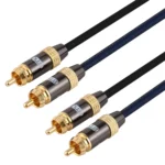 EMK 2 x RCA Male to 2 x RCA Male Gold Plated Connector Nylon Braid Coaxial Audio Cable for TV / Amplifier / Home Theater / DVD - Image 2