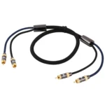 EMK 2 x RCA Male to 2 x RCA Male Gold Plated Connector Nylon Braid Coaxial Audio Cable for TV / Amplifier / Home Theater / DVD - Image 3
