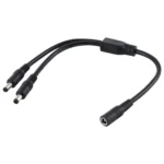 5.5 x 2.1mm Female to Male Plug DC Power Splitter Adapter Power Cable - Image 2