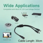 5.5 x 2.1mm Female to Male Plug DC Power Splitter Adapter Power Cable - Image 6