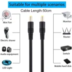 DC Power Plug 5.5 x 2.5mm Male to Male Adapter Connector Cable - Image 6