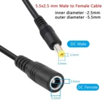 5.5 x 2.5mm Female to Male DC Power Extension Cable - Image 5
