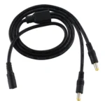 5.5 x 2.5mm 1 to 2 Female to Male Plug DC Power Splitter Adapter Power Cable, Cable Length: 70cm - Image 3