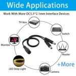5.5 x 2.1mm 1 to 2 Female to Male Plug DC Power Splitter Adapter Power Cable, Cable Length: 30cm - Image 5