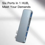 Yesido HB10 6 in 1 USB-C / Type-C Ports Multifunctional Docking Station HUB Adapter - Image 4