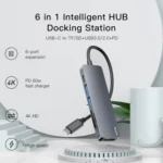 Yesido HB11 6 in 1 USB-C / Type-C Ports Multifunctional Docking Station HUB Adapter - Image 2