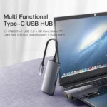 Yesido HB15 6 in 1 USB-C / Type-C Ports Multifunctional Docking Station HUB Adapter - Image 2
