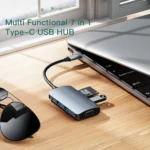 Yesido HB16 7 in 1 USB-C / Type-C Ports Multifunctional Docking Station HUB Adapter - Image 2