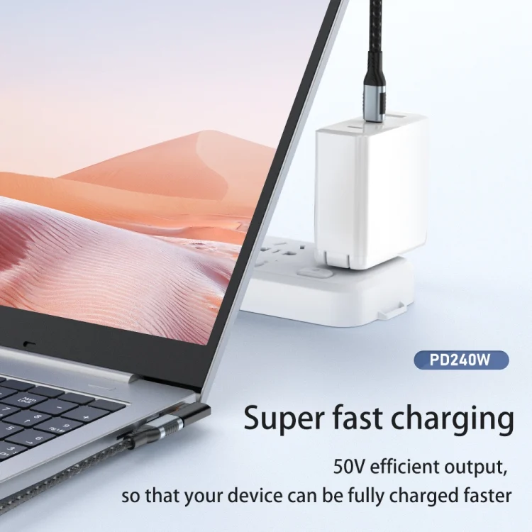 EDA004821701A_3.webp 40Gbps 240W USB-C / Type-C Female to USB-C / Type-C Male Side Bend Adapter - Image 4