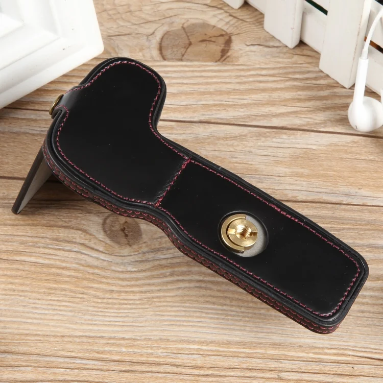 EDA004851801A_3.webp 1/4 inch Thread PU Leather Camera Half Case Base - Image 4