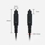 EMK Digital Audio Optical Fiber Cable Plastic Speaker Balance Cable - Image 3