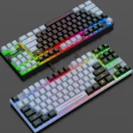 XUNFOX K10 87-Keys Rainbow Blacklit USB Wired Gaming Keyboard, Cable Length: 1.5m - Image 2